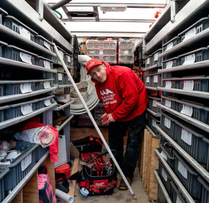 plumber looking for tools