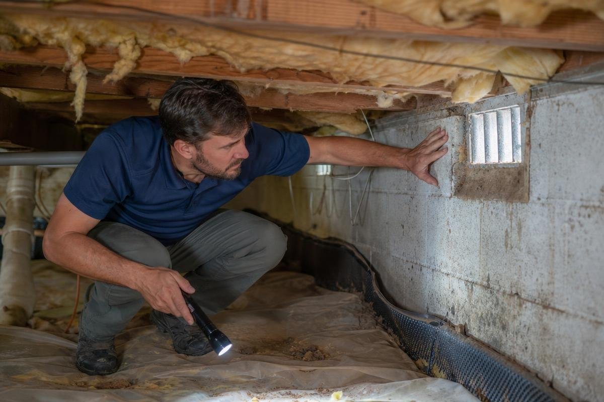 crawl space water control inspection for sump pump needs